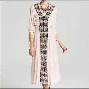 Free People | Embroidered Fit & Flare Midi Dress